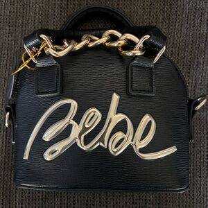 Bebe Mini Bag in Black with Gold Chain